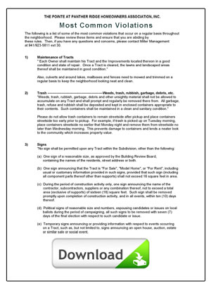Common HOA Violations